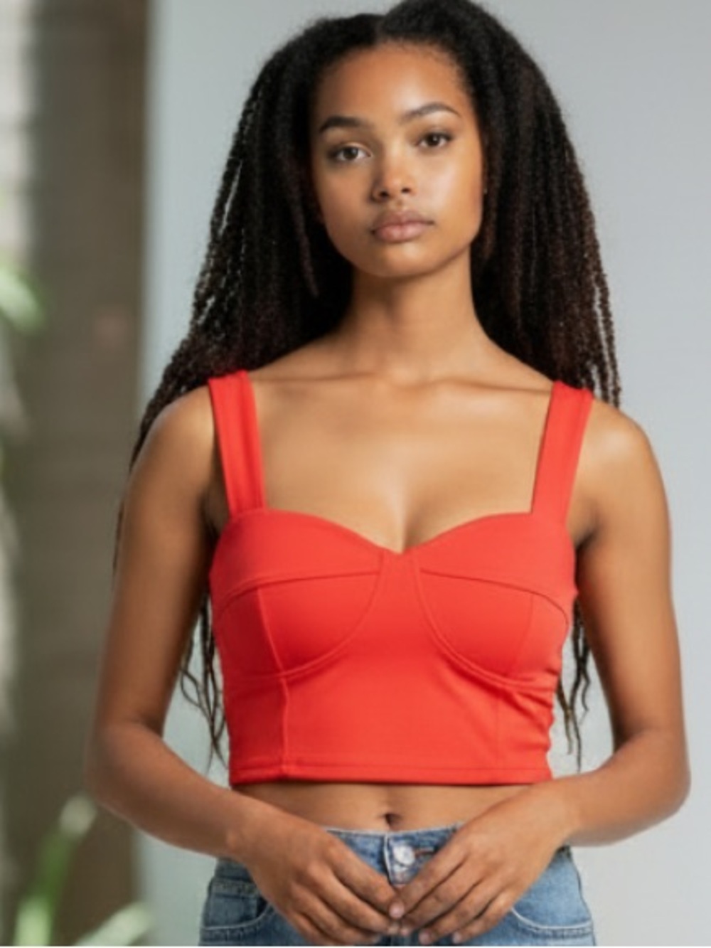 Shore Red/Orange Bustier Bralette Crop Top